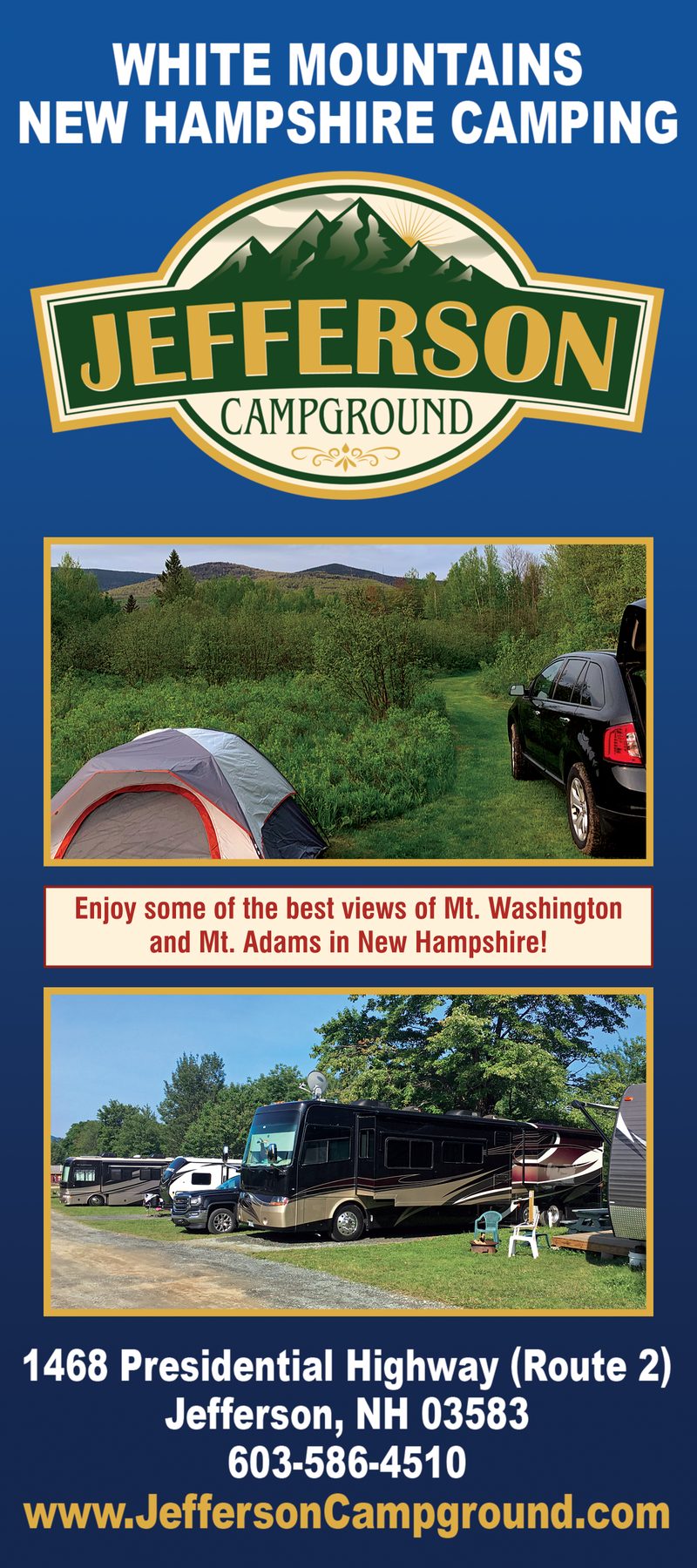 Jefferson Campground rack card, 2021